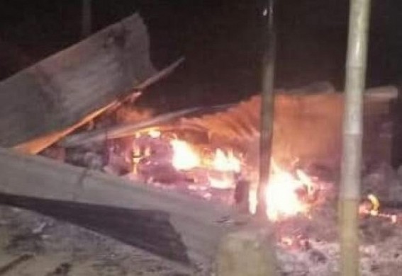 CPI-M worker’s Shop burnt in Kamalpur 